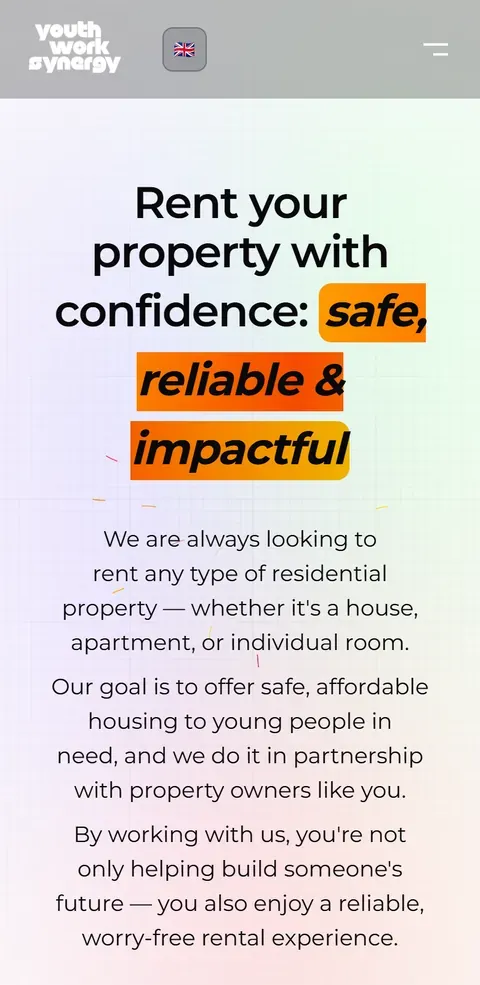 2025 Rent your property on a phone: the highlighted words break into three separate orange boxes